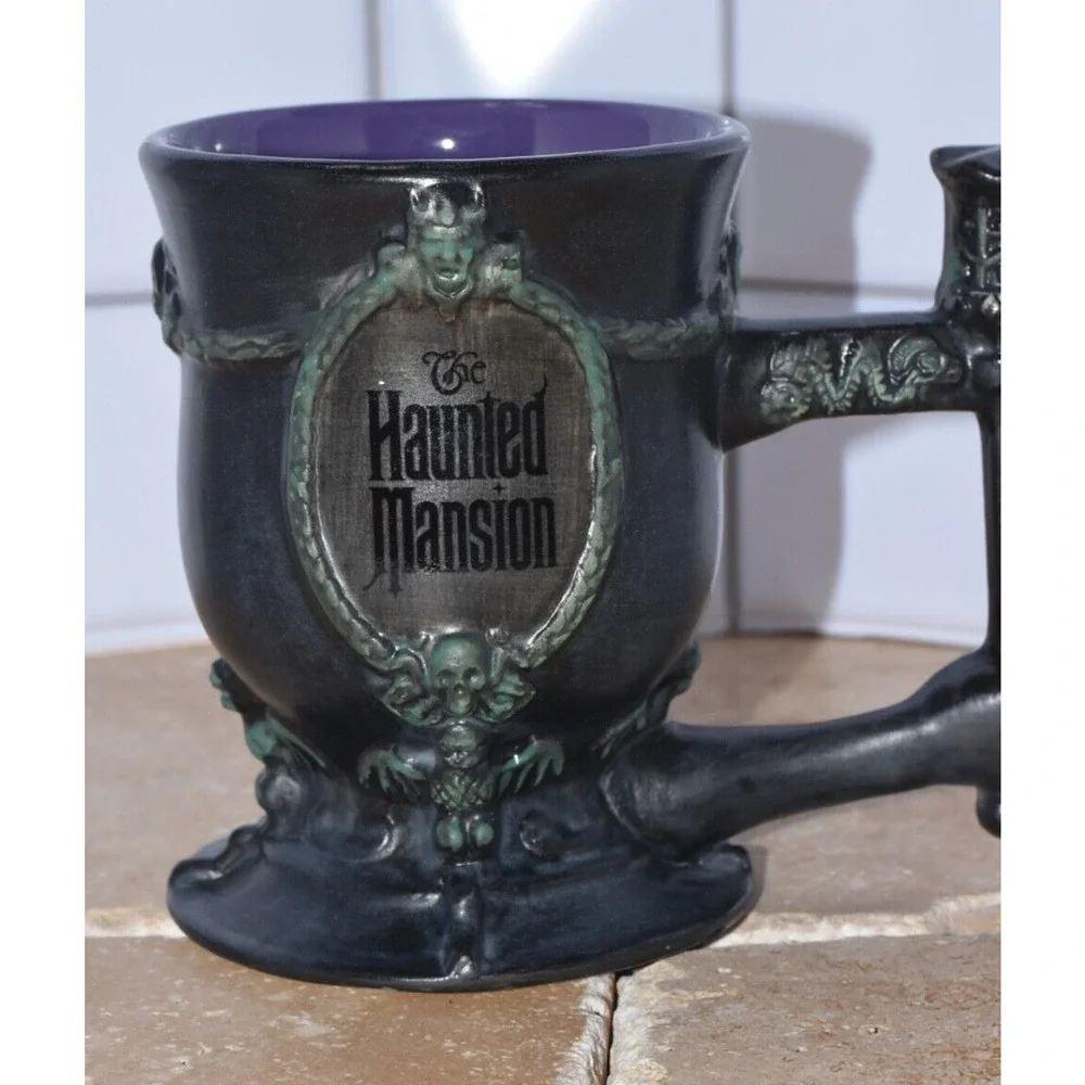 Disney Parks The Haunted Mansion Plaque Ceramic Pedestal Coffee Mug Cup
